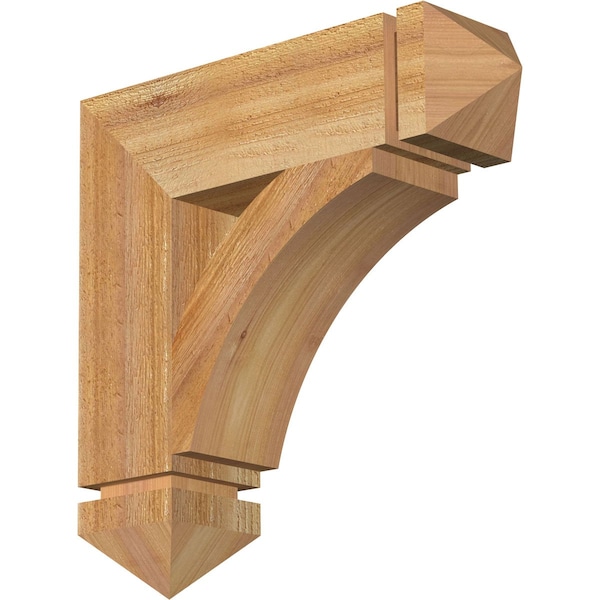 Ekena Millwork Thorton Arts & Crafts Rough Sawn Bracket, Western Red Cedar, 4"W x 16"D x 16"H BKT04X16X16THR03RWR - main